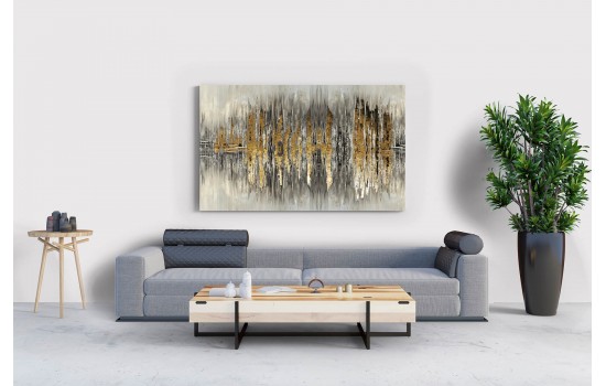 Yağlı Boya Görünümlü Sanatsal Çiçek Tablosu